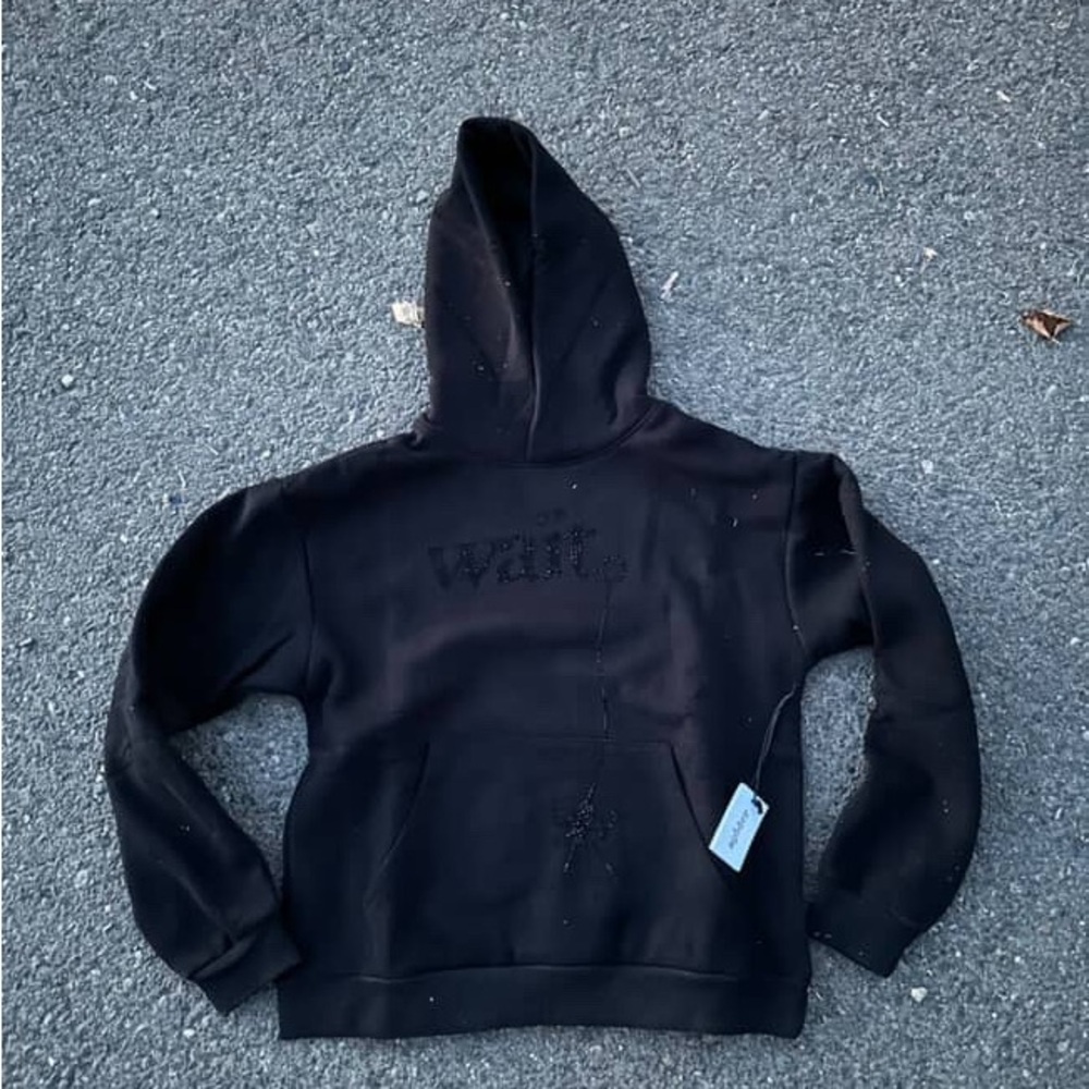 Black spider hoodie “wait” size medium